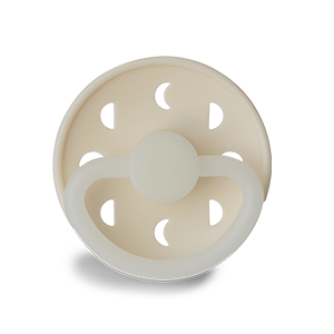 Frigg Moon Siliconen Fopspeen 6+M Rond Cream Night