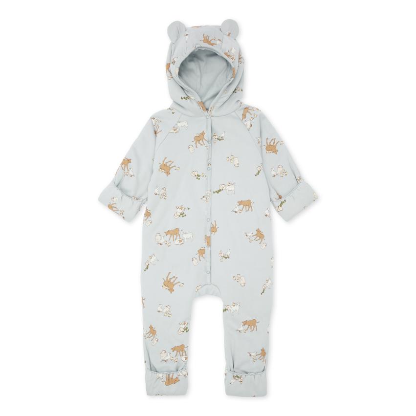 * Konges Sløjd Classic Onesie With Hood | Farm Blue