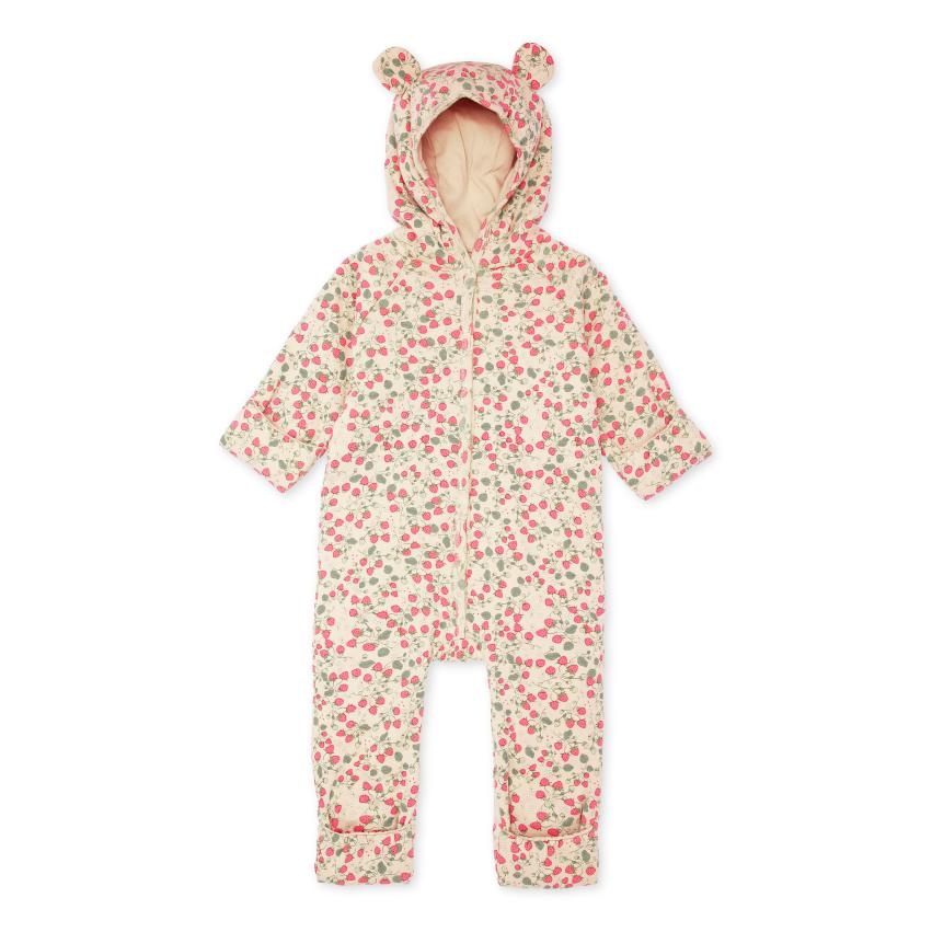 *  Konges Sløjd Classic Onesie With Hood | Strawberry Fields