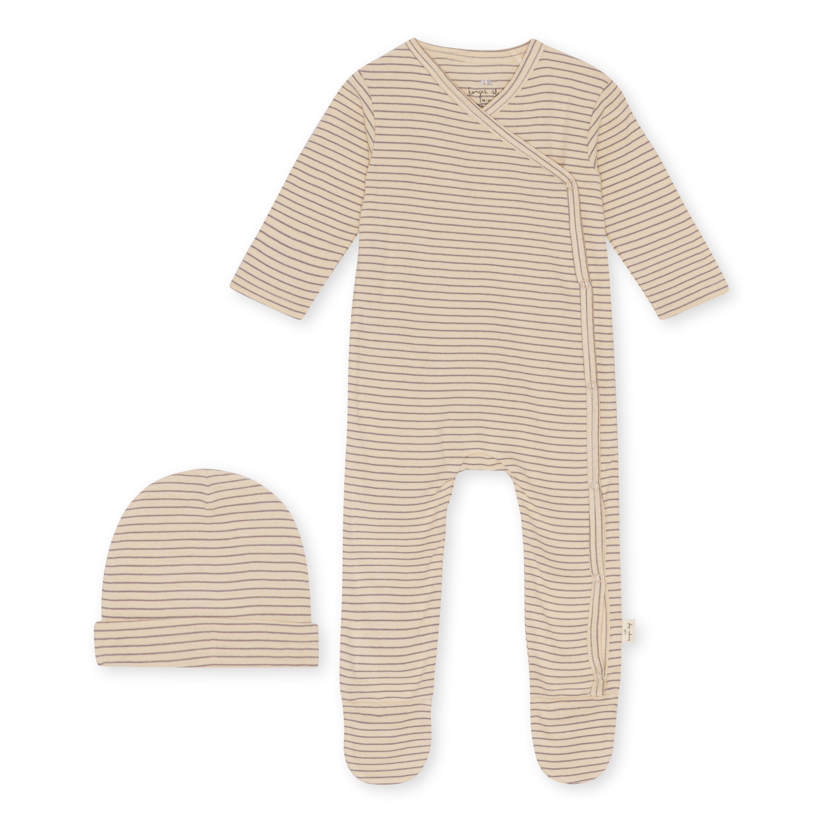 * Konges Sløjd Dio Onesie Met Babymutsje | Silver Stripe