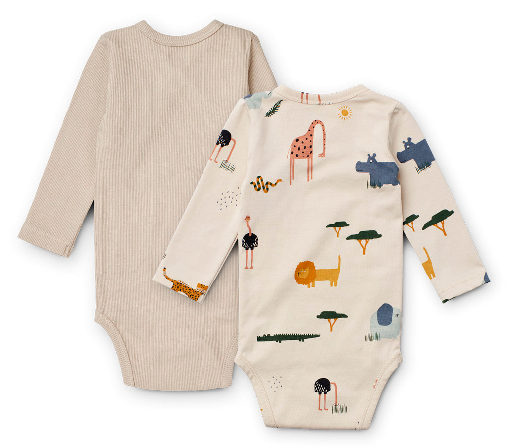 *  Liewood Hali Body Longsleeve 2-pack | Safari Sandy Mix