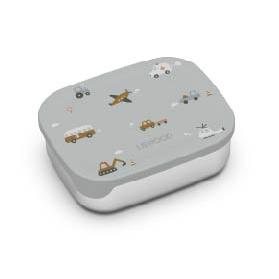 Liewood Arthur Lunch Box Met Vakjes | Vehicles / Dove Blue Mix
