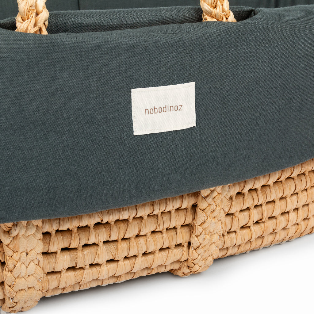 * Nobodinoz Padded Moses Cover Lin Français Green Blue