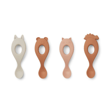 Liewood Liva Siliconen Lepels 4pack | Rose Mix