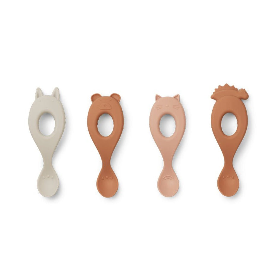 Liewood Liva Siliconen Lepels 4pack | Rose Mix