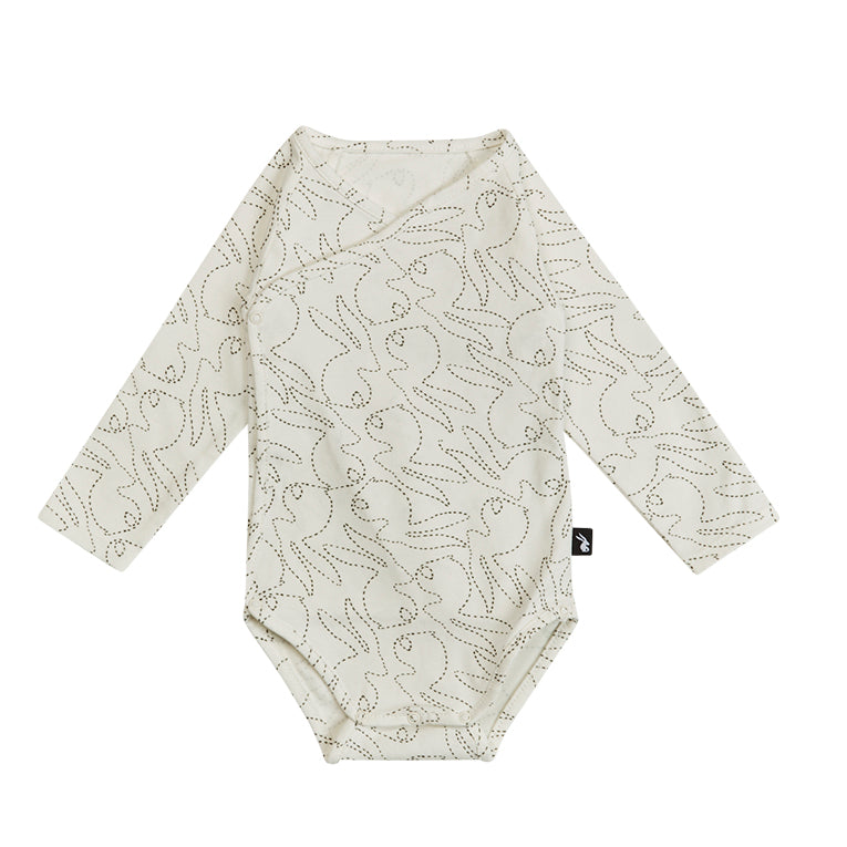 * Mies & Co Bodysuit Romper Overslag Lange Mouw | Stitched Bunny