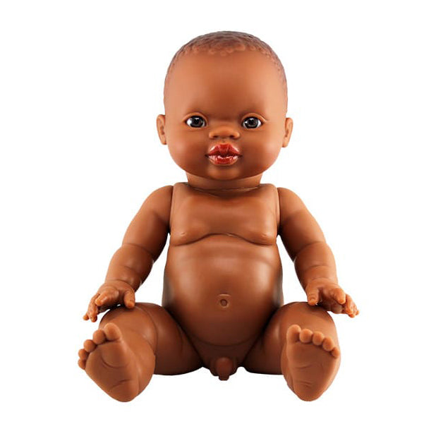 * Paola Reina Doll Boy blauwe ogen | African