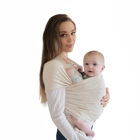 Mushie Baby Wrap draagdoek | Beige Melange