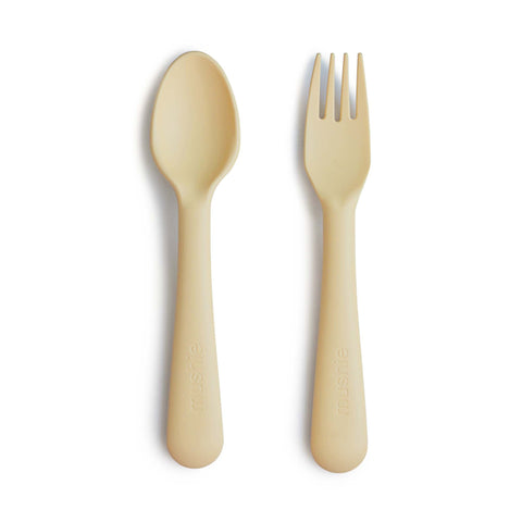 Mushie Bestek Fork Spoon | Pale Daffodil