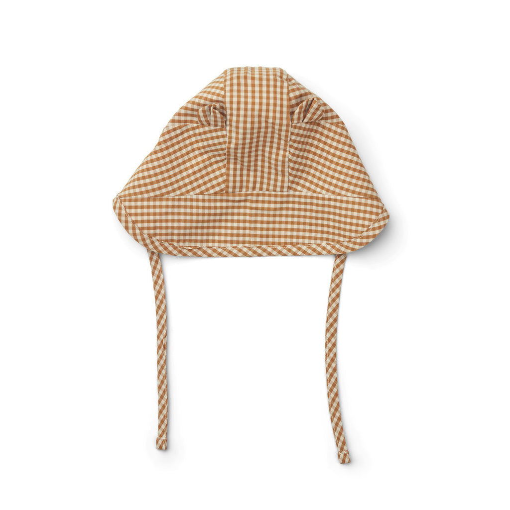 *  Liewood Rae Zonnehoedje | Check Golden Caramel/ Sandy