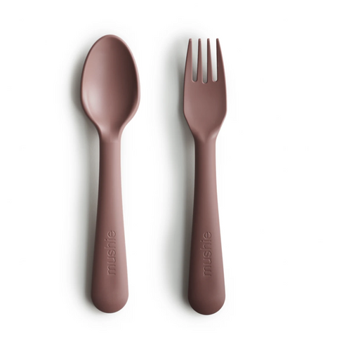 Mushie Bestek Fork Spoon | Woodchuck