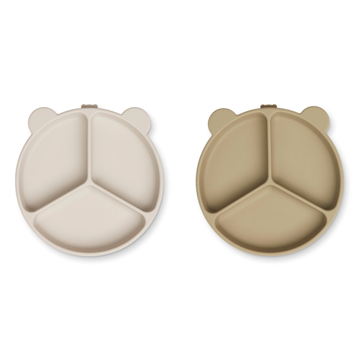 * Liewood Stacy Divider Suction Plate 2-Pack | Sandy / Oat Mix