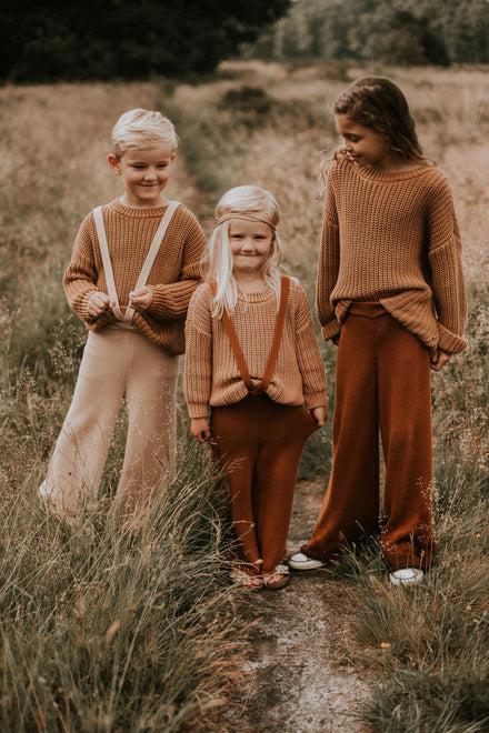 * Yuki Chunky Knit Trousers | Rust