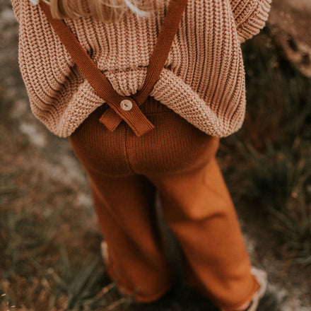 * Yuki Chunky Knit Trousers | Rust