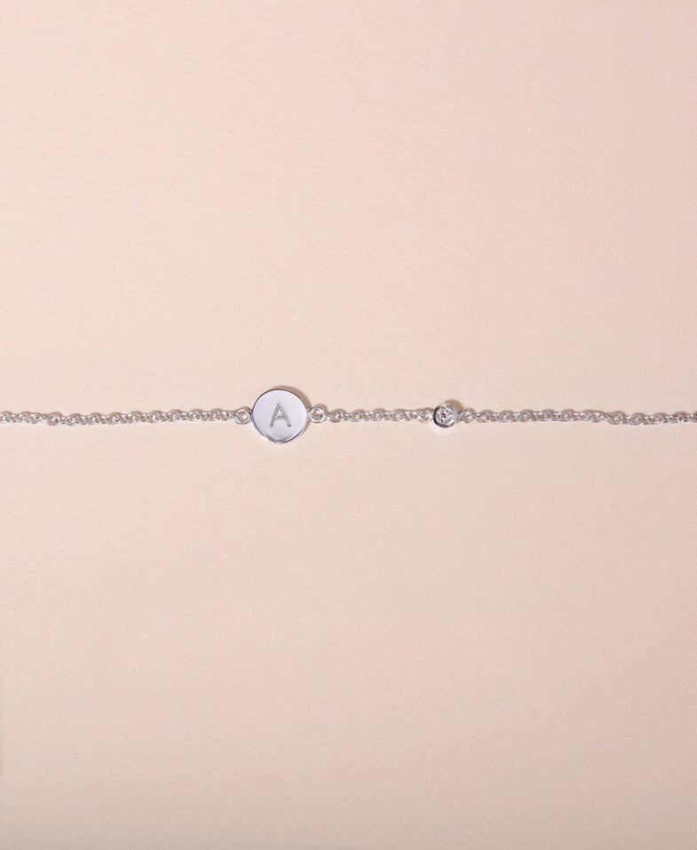 Galore Gepersonaliseerde Armband Circle & Diamond | Zilver Women