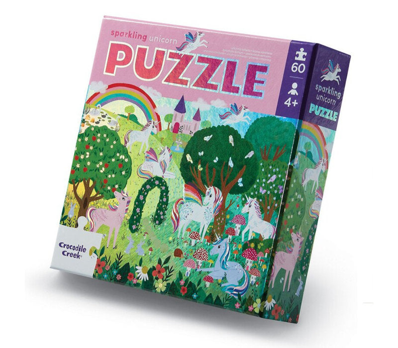 Crocodile Creek Puzzel 60st | Sparkling Unicorn