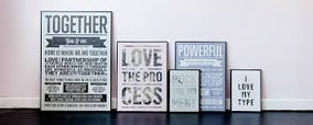 * I love my type poster 50x70cm - I love you - Grey