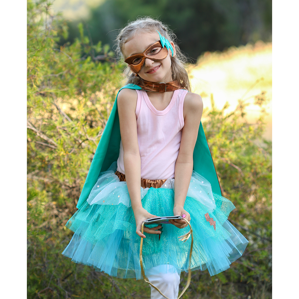 * Great Pretenders Super-Duper Tutu + Cape + Masker 4-6 jaar
