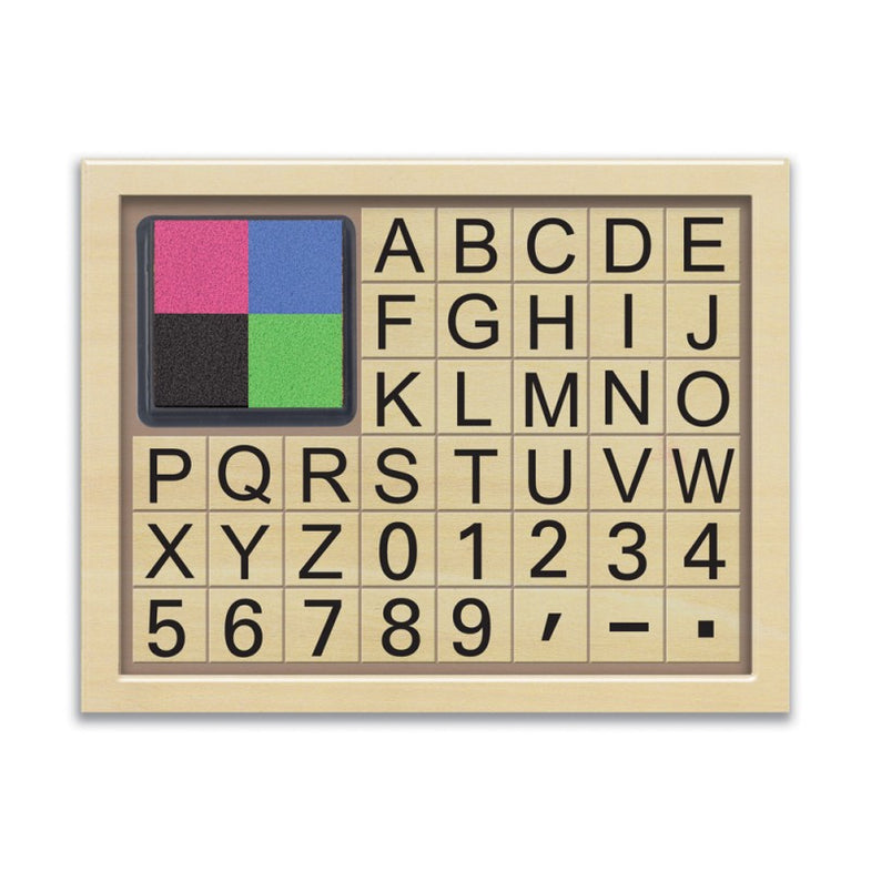 Créalign houten stempelset Alfabet ABC