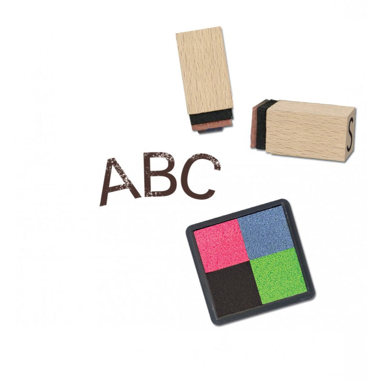 Créalign houten stempelset Alfabet ABC