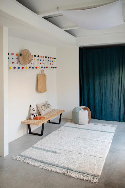 Lorena Canals Machinewasbaar RugCycled Tapijt 140x200cm | Lanes Vintage Blue