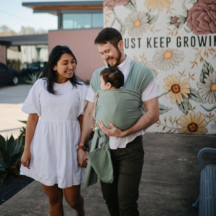 Mushie Baby Wrap draagdoek | Roman Green