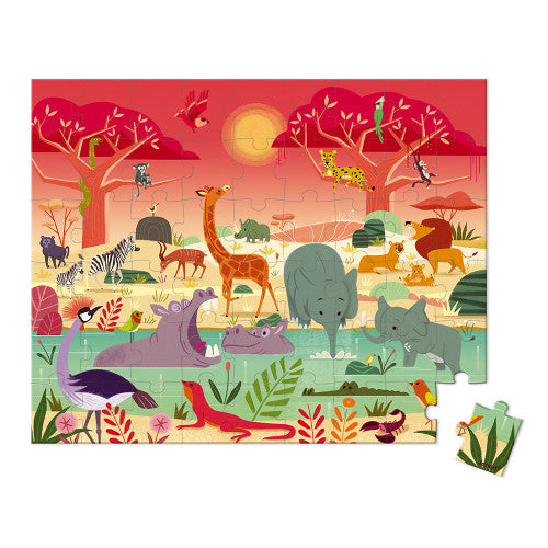Janod koffertje met puzzel 54 stukken | Animal Reserve*