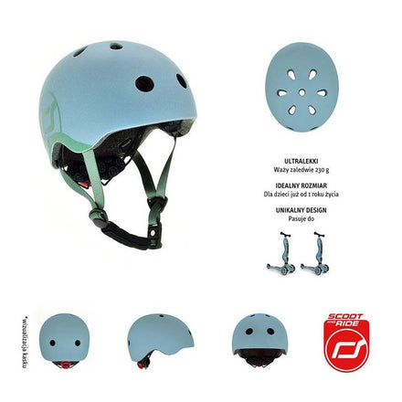 Scoot and Ride Helm XS Steel kinderhelm productfoto 5